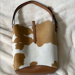 Tory Burch Rowan Calf Bucket Bag - cow print